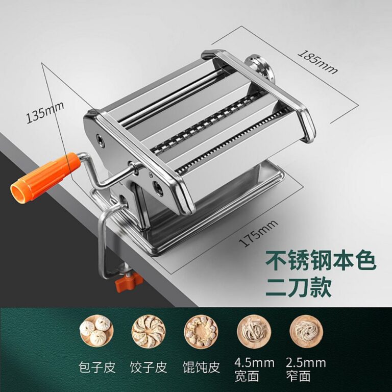 Manual Pasta Maker Manual Hand‑Crank 2‑Blade Pasta Maker
