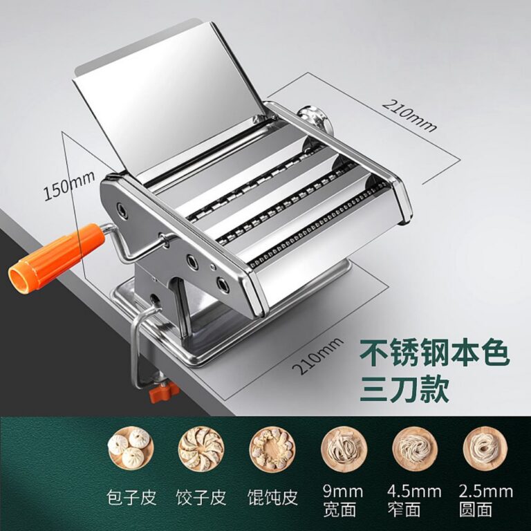 Manual Pasta Maker Manual Hand‑Crank 3‑Blade Pasta Maker